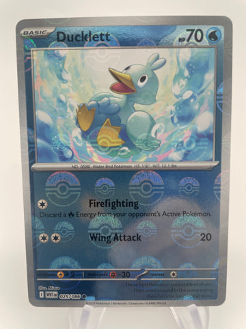 Ducklett BLKen 025/086 Reverse Holo RH Poke Ball