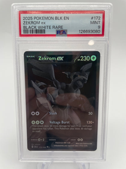 PSA 9 Zekrom ex BLKen 172/086 Black White Rare