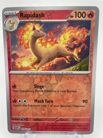 Rapidash MEWen 078/165 RH Reverse Holo