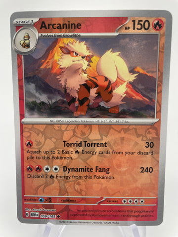 Arcanine MEWen 059/165 RH Reverse Holo