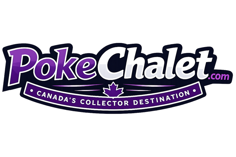 Logo of PokeChalet with a purple and white color scheme on a white background